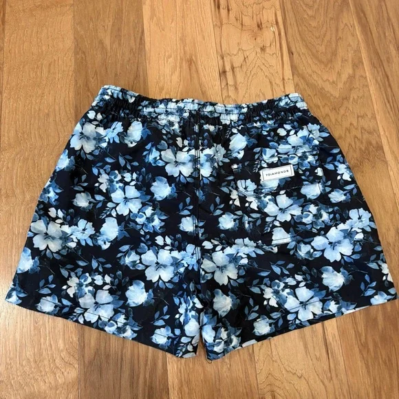 7 Diamonds Blue Floral men’s swim trunks - Picture 3 of 4